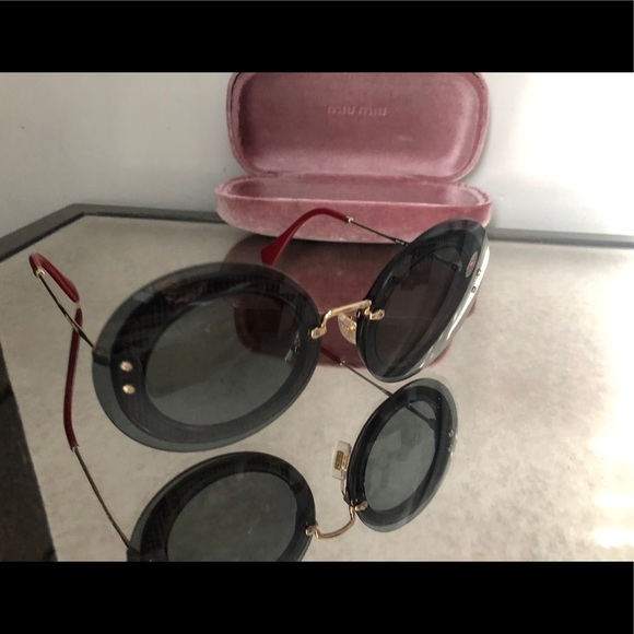 Miu Miu Accessories | Mui Mui Round Sunglasses | Poshmark